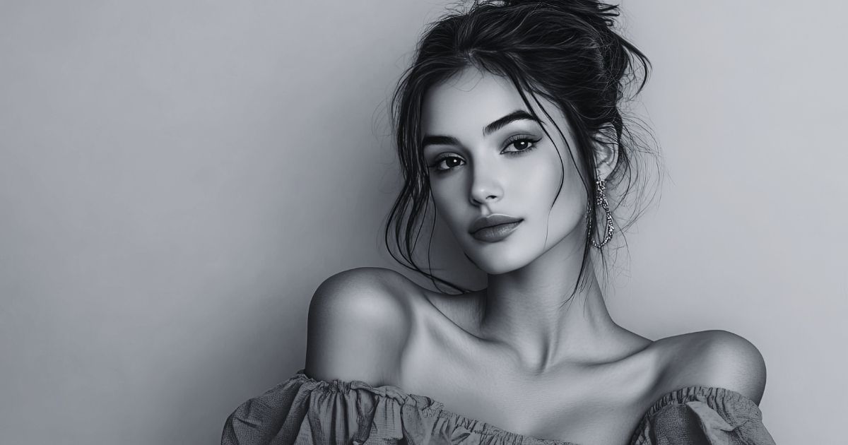 Blog 7 Portrait of a young woman highlighting defined facial contours and a balanced side profile.